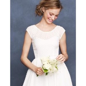 J Crew Carenna Swiss Dot Wedding Dress 8 10